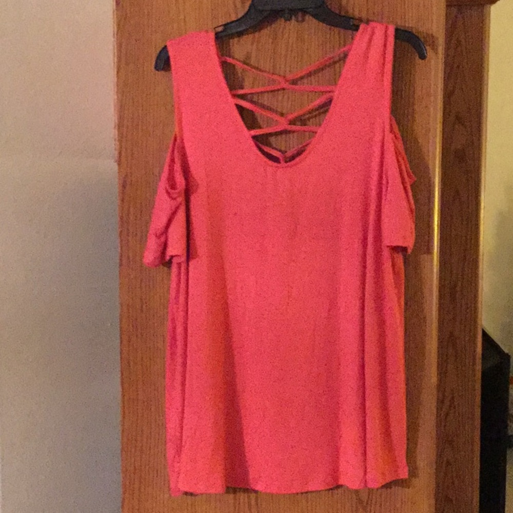 💃NWT JSP Cool Cold Shoulder Size 1 XLG Coral Fun To Wear Top Must Have 💃